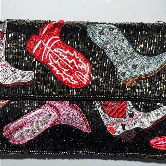 From India To You | Cowgirl Boot Embroidered Beaded Shoulder Bag - Picture 10 of 15